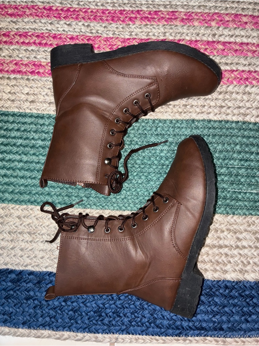 Rue21 Brown Lace-Up Combat Boots